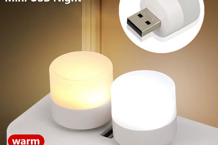 1/10Pcs Mini USB Night Light Warm White Eye Protection Book Reading Light USB Plug Computer Mobile Power Charging LED Night Lamp
