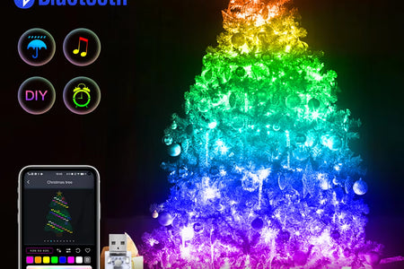 10M/20M USB Christmas Tree LED String Lights with Smart Bluetooth App Remote Control Christmas Home Decor Fairy Lights Garland