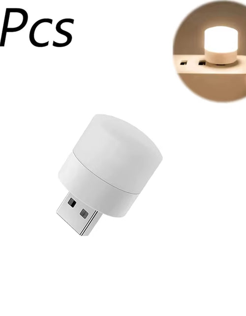 Load image into Gallery viewer, 1/10Pcs Mini USB Night Light Warm White Eye Protection Book Reading Light USB Plug Computer Mobile Power Charging LED Night Lamp
