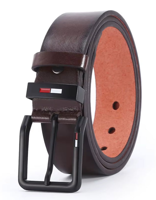 Load image into Gallery viewer, Men'S PU Leather Alloy Pin Square Buckle Belt Businessleisure Belts 2023 Fashion Black Coffee Brown Waistbelts for Men
