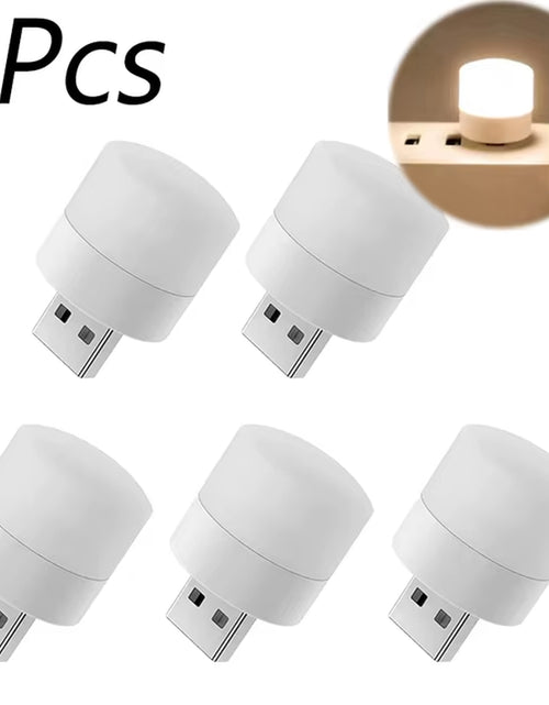 Load image into Gallery viewer, 1/10Pcs Mini USB Night Light Warm White Eye Protection Book Reading Light USB Plug Computer Mobile Power Charging LED Night Lamp
