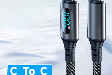 6A 120W USBA to Type C Super Fast Charge Cable Nylon Data Cord for Xiaomi POCO Samsung with Led Digital Display Cable
