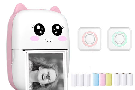 Mini Printer Thermal Printer Inkless Bluetooth Wireless Portable Pocket Self-Adhesive Label Printer for Sticker Lable Maker