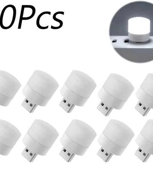 Load image into Gallery viewer, 1/10Pcs Mini USB Night Light Warm White Eye Protection Book Reading Light USB Plug Computer Mobile Power Charging LED Night Lamp
