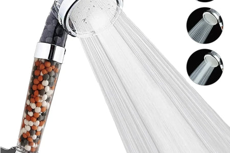 New 3 Functions High Pressure SPA Shower Head Water Saving Handheld Rainfall Bathroom Accessories Anion Filter Shower