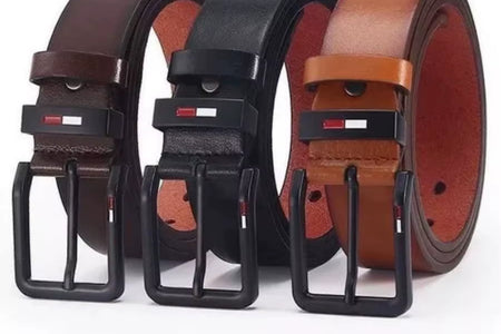 Men'S PU Leather Alloy Pin Square Buckle Belt Businessleisure Belts 2023 Fashion Black Coffee Brown Waistbelts for Men