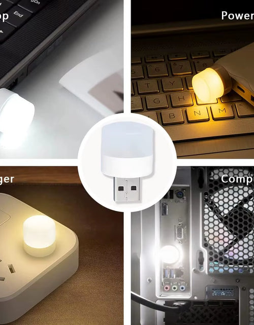 Load image into Gallery viewer, 1/10Pcs Mini USB Night Light Warm White Eye Protection Book Reading Light USB Plug Computer Mobile Power Charging LED Night Lamp
