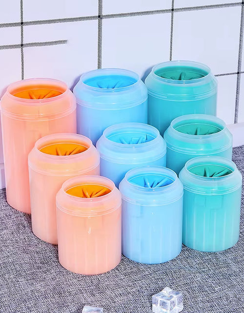 Load image into Gallery viewer, Dog Paw Cleaner Cup Soft Silicone Combs Portable Outdoor Pet Foot Washer Paw Clean Brush Quickly Wash Foot Cleaning Bucket
