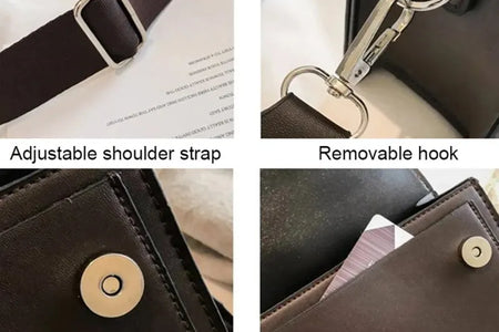 Classic Designer PU Leather Crossbody Bag for Women Travel Handle Handbag Fashion Shoulder Messenger Bag Ladies Small Flap Bag