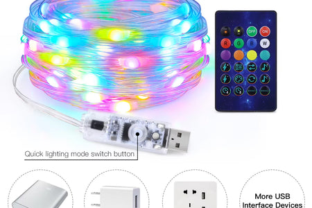 10M/20M USB Christmas Tree LED String Lights with Smart Bluetooth App Remote Control Christmas Home Decor Fairy Lights Garland