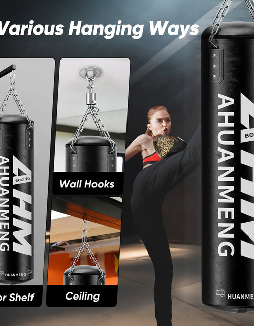 Load image into Gallery viewer, Punching Bag for Adults 4FT PU Heavy Boxing Bag Set Hanging Boxing Bag Kit W/ 12Oz Gloves
