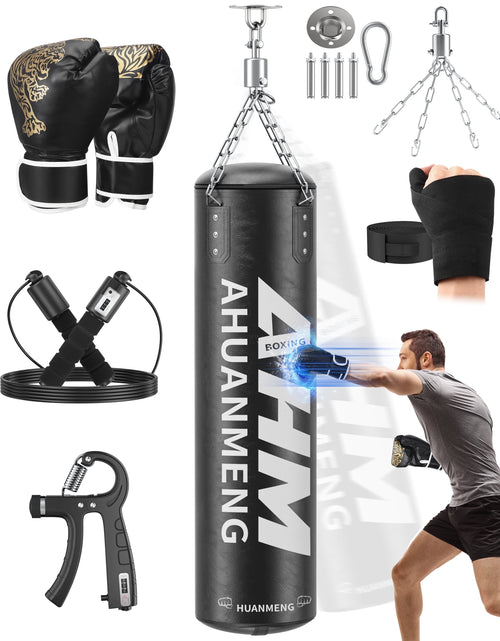 Load image into Gallery viewer, Punching Bag for Adults 4FT PU Heavy Boxing Bag Set Hanging Boxing Bag Kit W/ 12Oz Gloves
