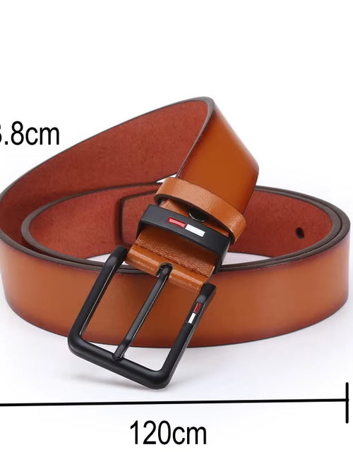 Load image into Gallery viewer, Men'S PU Leather Alloy Pin Square Buckle Belt Businessleisure Belts 2023 Fashion Black Coffee Brown Waistbelts for Men
