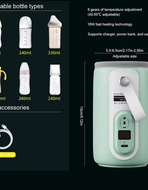 Load image into Gallery viewer, Baby Nursing Bottle Heater Safe Insulated Bag USB Rechargeable Milk Water Warmer Cover for Infant Outdoor Traveling Accessories
