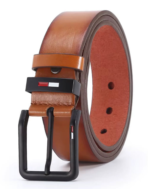Load image into Gallery viewer, Men'S PU Leather Alloy Pin Square Buckle Belt Businessleisure Belts 2023 Fashion Black Coffee Brown Waistbelts for Men
