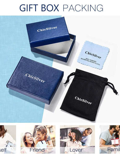 Load image into Gallery viewer, Valentines Birthday Christmas Mother'S Day Gift for Women Heart Necklace and Earrings Set | 925 Sterling Silver Jewelry Set with Pendant and Stud Gift
