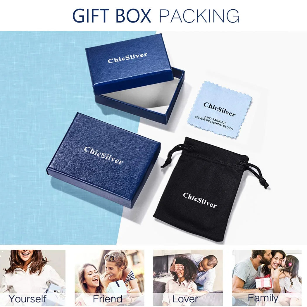 Valentines Birthday Christmas Mother'S Day Gift for Women Heart Necklace and Earrings Set | 925 Sterling Silver Jewelry Set with Pendant and Stud Gift