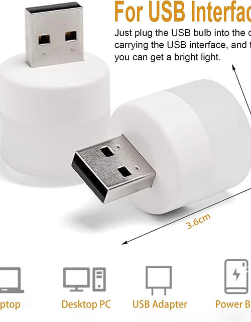Load image into Gallery viewer, 1/10Pcs Mini USB Night Light Warm White Eye Protection Book Reading Light USB Plug Computer Mobile Power Charging LED Night Lamp
