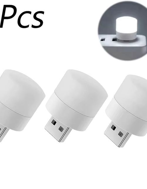 Load image into Gallery viewer, 1/10Pcs Mini USB Night Light Warm White Eye Protection Book Reading Light USB Plug Computer Mobile Power Charging LED Night Lamp
