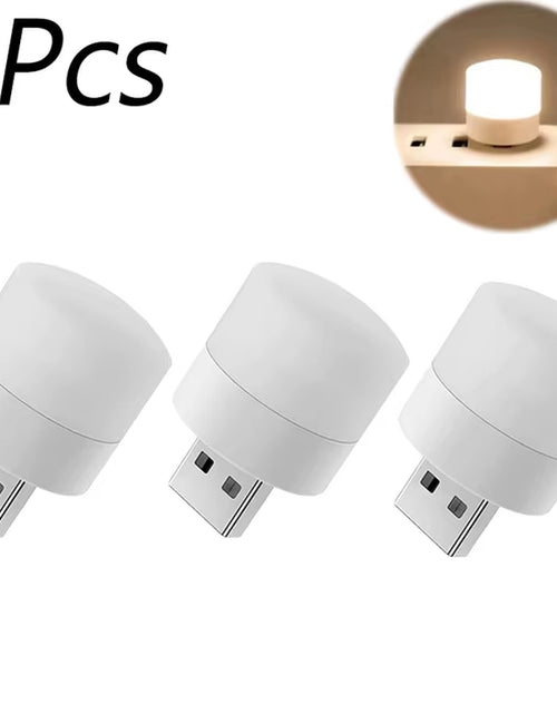 Load image into Gallery viewer, 1/10Pcs Mini USB Night Light Warm White Eye Protection Book Reading Light USB Plug Computer Mobile Power Charging LED Night Lamp
