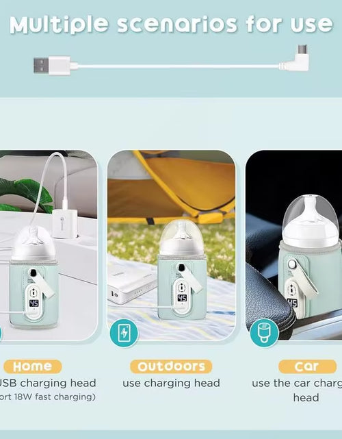 Load image into Gallery viewer, Baby Nursing Bottle Heater Safe Insulated Bag USB Rechargeable Milk Water Warmer Cover for Infant Outdoor Traveling Accessories
