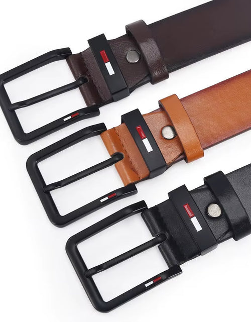 Load image into Gallery viewer, Men'S PU Leather Alloy Pin Square Buckle Belt Businessleisure Belts 2023 Fashion Black Coffee Brown Waistbelts for Men
