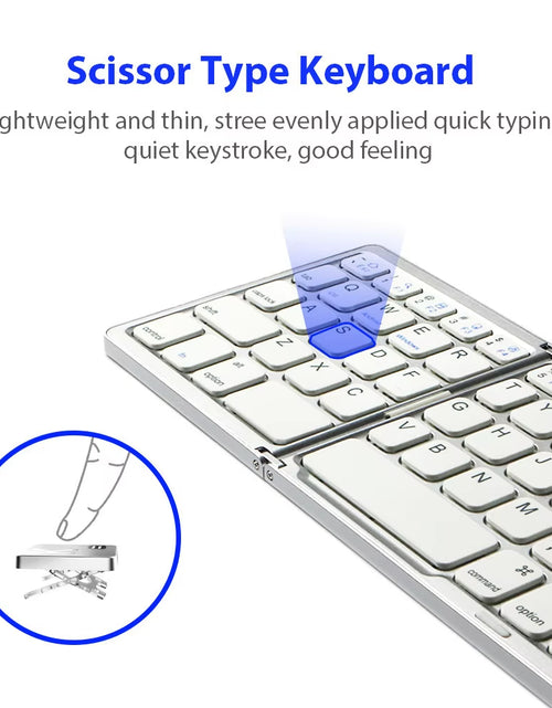 Load image into Gallery viewer, Foldable Wireless Keyboard Ultra Slim Touchpad Bluetooth Keyboard Rechargeable Folding Keyboard for Tablet Laptop
