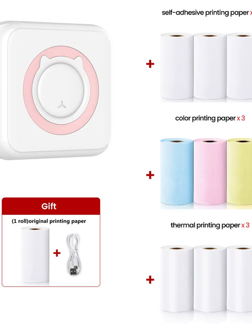Load image into Gallery viewer, Mini Printer Thermal Printer Inkless Bluetooth Wireless Portable Pocket Self-Adhesive Label Printer for Sticker Lable Maker
