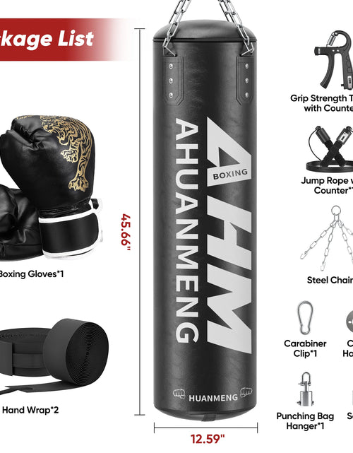 Load image into Gallery viewer, Punching Bag for Adults 4FT PU Heavy Boxing Bag Set Hanging Boxing Bag Kit W/ 12Oz Gloves
